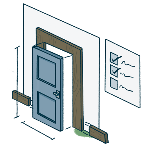 Illustration of a door being installed
