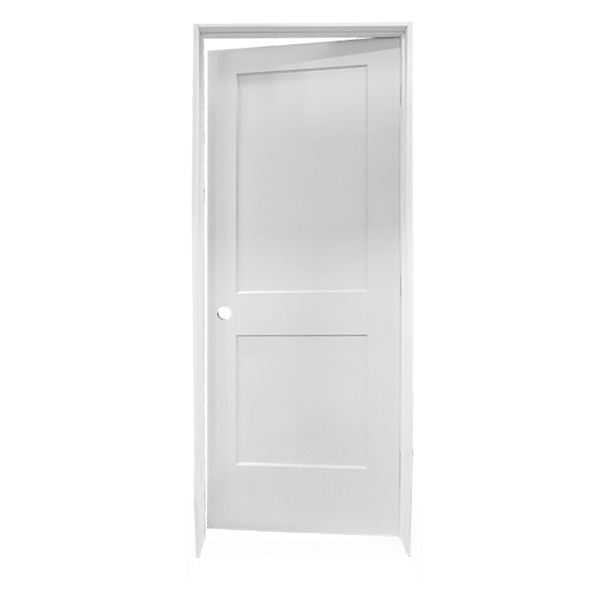 Pre-hung door sample Logan 2 Panel with Right Hand Swing