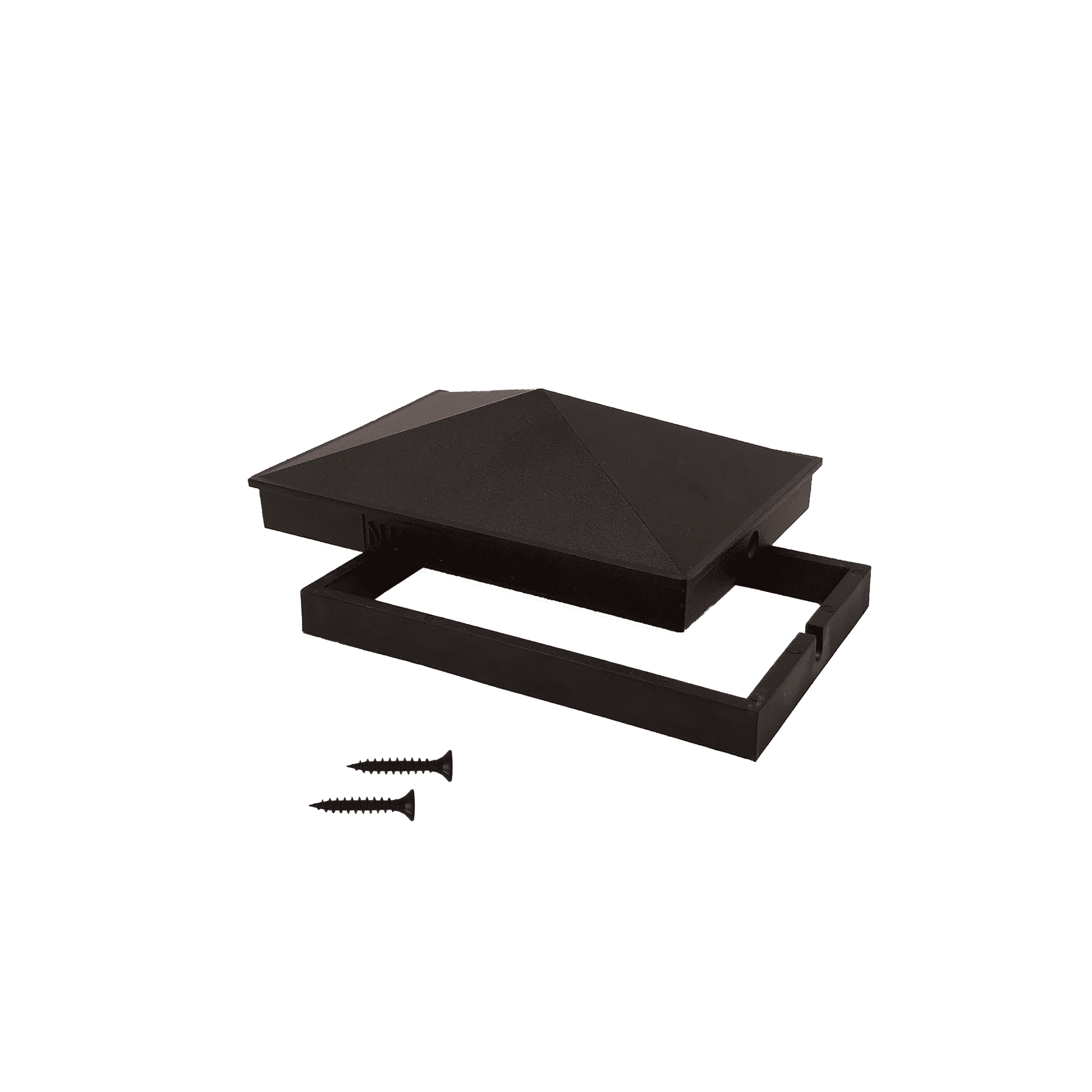 4″ x 6″ Black Aluminum Ornamental Pyramid Post Cap