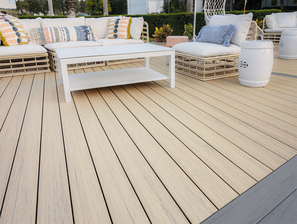 Reserve Reclaimed Chestnut Composite Decking installed on deck