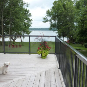 Vista railing installed on deck